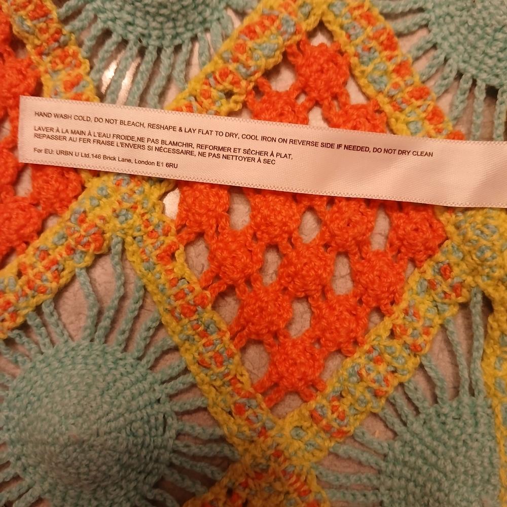 Urban Outfitters High Tide Crochet Cover Up Size Small Colorful - Picture 10 of 12
